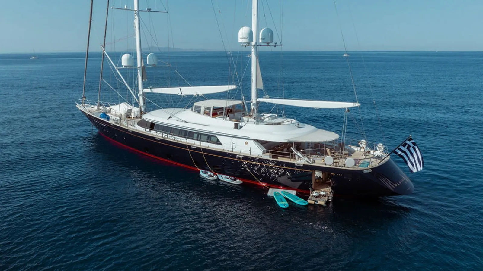 Gulet Almyra II yacht sailing on the Aegean Sea near Bodrum with wooden hull and classic design.