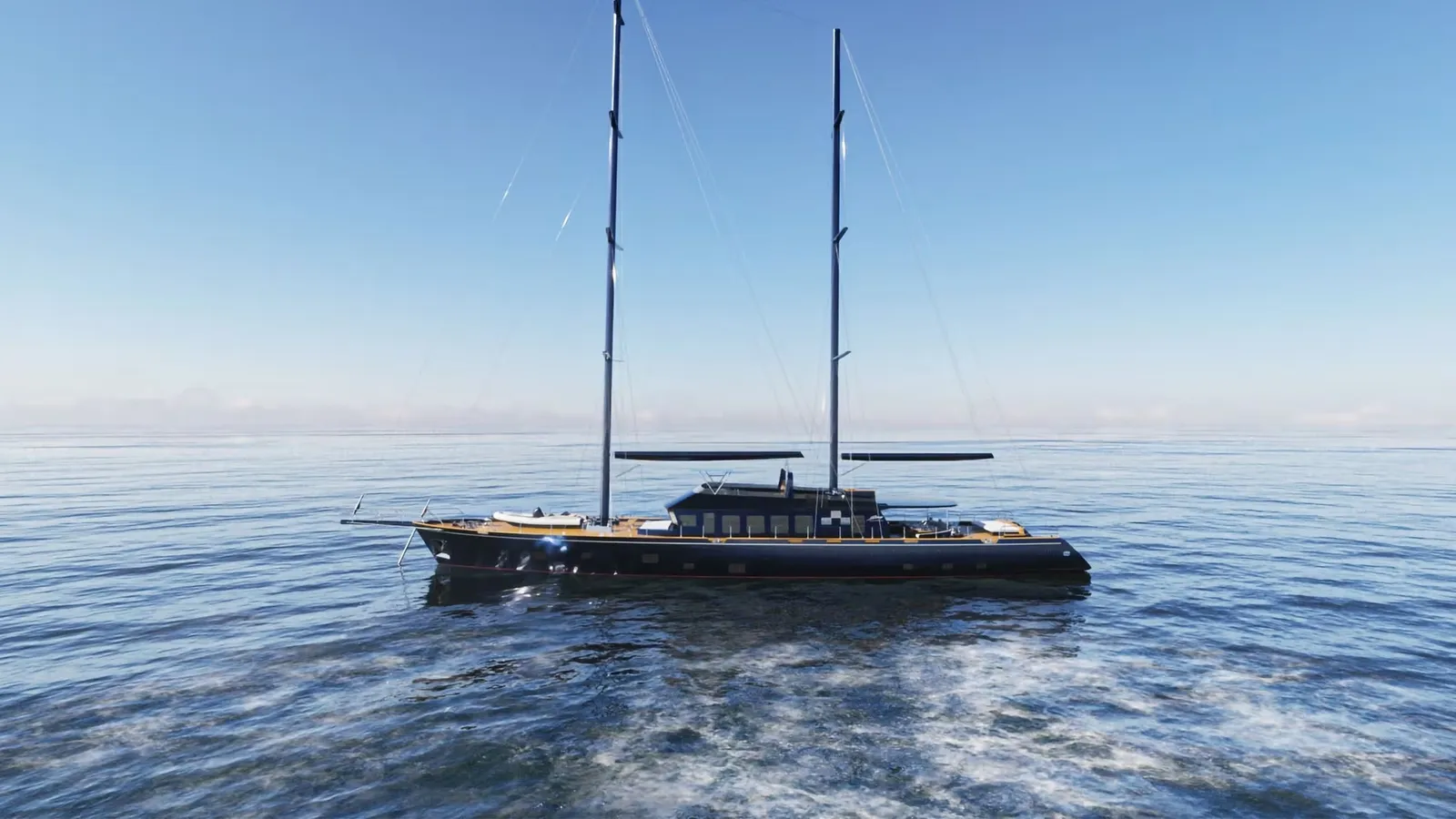 Gulet Oğuz Khan cruising the turquoise waters of Turkey, perfect for private charters and blue cruises.