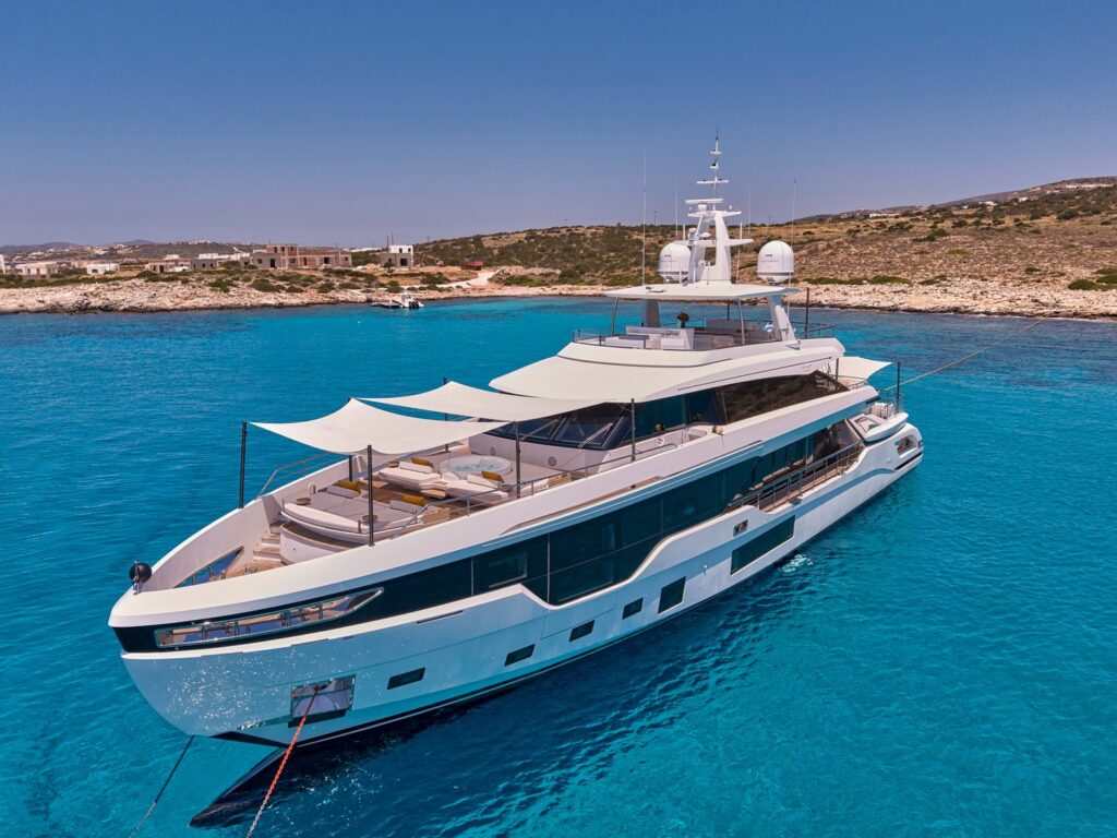 Luxury sailing yacht cruising the Aegean Sea during a Greece yacht charter vacation