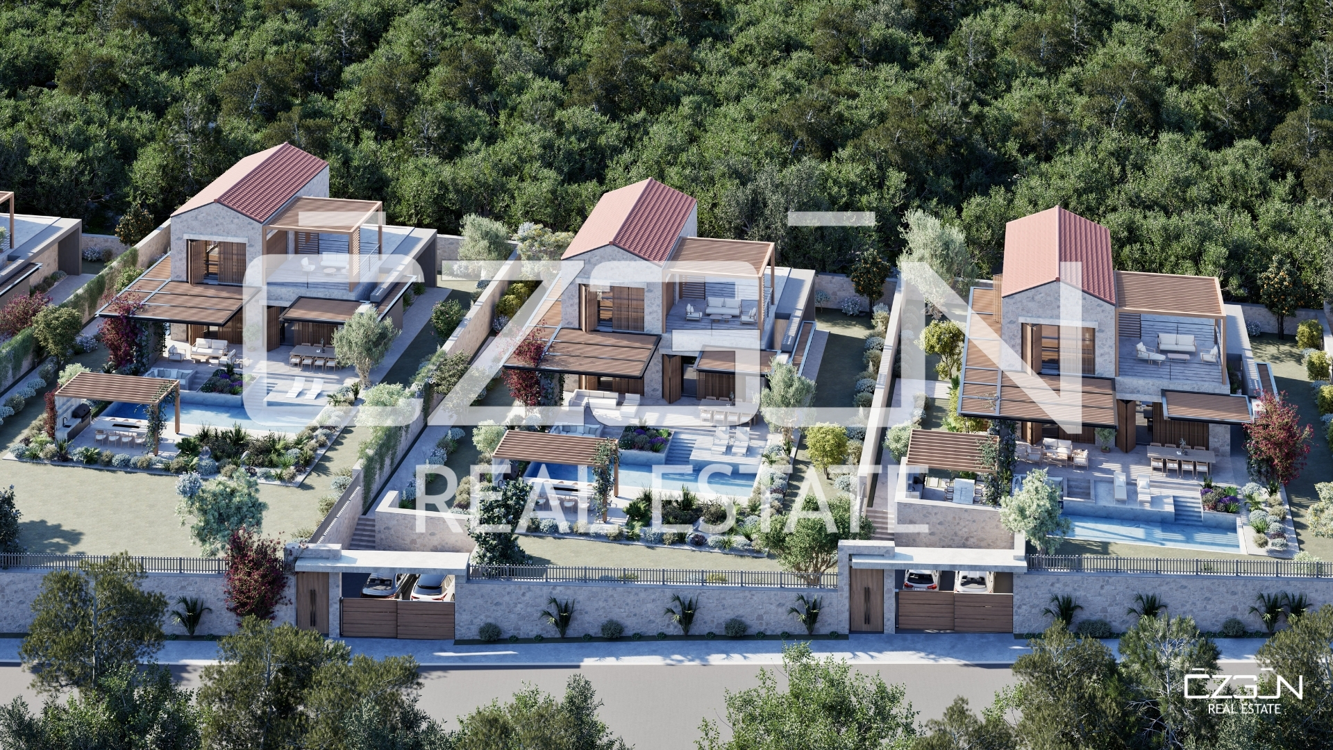 Torba Bodrum'da özel yüzme havuzlu, modern mimariye sahip satılık lüks villa – Özgün Real Estate portföyü.