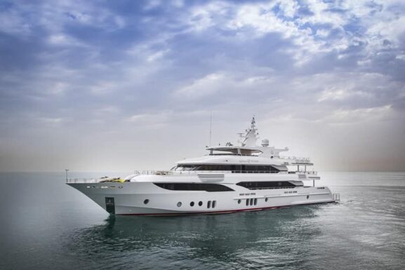 Mega Yacht Atlantis cruising the Aegean Sea, offering the ultimate Bodrum mega yacht charter and luxury yacht rental experience.